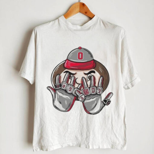 Official Ohio State Buckeyes National Champions College Football Playoff NCAA 9 Rings Mascot Shirt