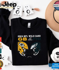 **Packers vs. Eagles 2024-25 Wild Card T-Shirt** – Celebrate the playoff clash with this iconic dueling helmet design! Perfect for fans.