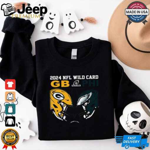 Official Packers vs Eagles 2024 25 NFL Wild Card Dueling Helmet T Shirt
