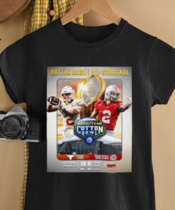 Official Poster Texas Longhorns Vs Ohio State Buckeyes Goodyear Cotton Bowl CFP Semifinal AT&T Stadium Jan 10 Big Ten Football t shirt