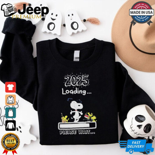 Official Snoopy And Woodstock New Year 2025 Loading Please Wait Unisex T Shirt