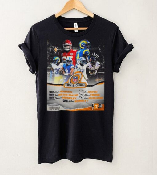 Official Tennessee Vols NFL Divisional Round Hooker Reeves Maybin Moseley Smith Young Mccullough Barnett Poster t shirt