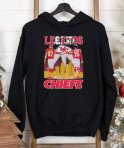 Official Travis Kelce X Patrick Mahomes Legends Skyline Kansas City Chiefs Signatures T shirts