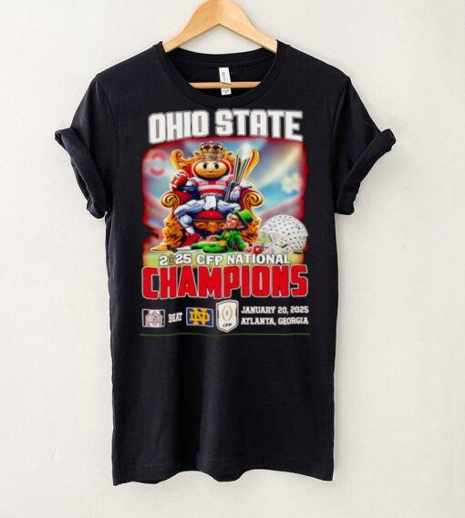 Ohio State 2025 CFP National Champions mascot throne shirt