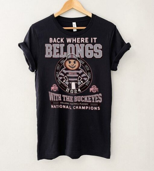 Ohio State Buckeyes College Football Playoff 2024 National Champions Mascot T Shirt