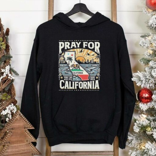 Original Pray For California Retro Sunset Shirt