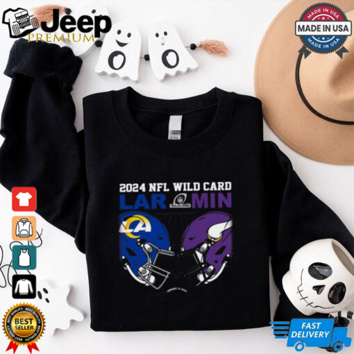 Original Rams vs Vikings 2024 25 NFL Wild Card Dueling Helmet T Shirt