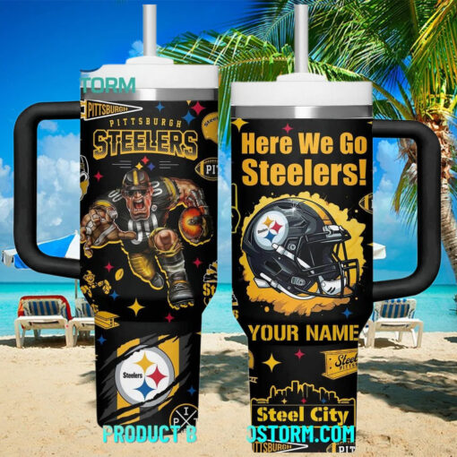 Pittsburgh Steelers Here We Go Customized Stanley Tumbler