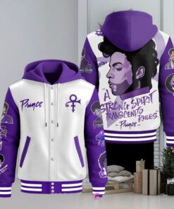 Prince Strong Spirit Special Edition Hooded Varsity Jacket – Official Prince Merchandise, Tribute Apparel, Limited Edition Hooded Varsity Jacket