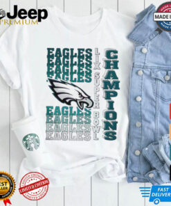 Retro Philadelphia Eagles Gradient Wordmark Lix Super Bowl Champions T Shirt
