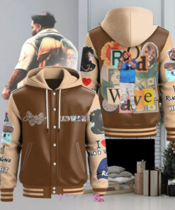 Rod Wave Last Love Brown Hooded Varsity Jacket – Official Rod Wave Merchandise, Last Love Album Apparel, Limited Edition Brown Hooded Jacket