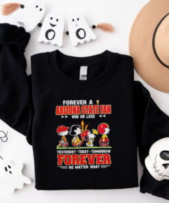 Snoopy Peanuts forever a Arizona State Sun Devils fan win or lose shirt