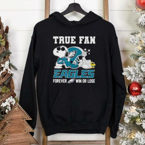 Snoopy and Woodstock true fan Eagle forever win or lose shirt