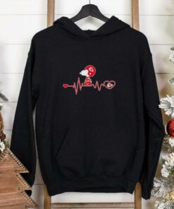 Snoopy walking on heartbeat Kansas City Chiefs shirt