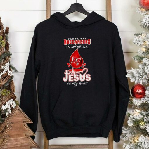Tampa Bay Buccaneers in my veins Jesus in my heart blood drop shirt