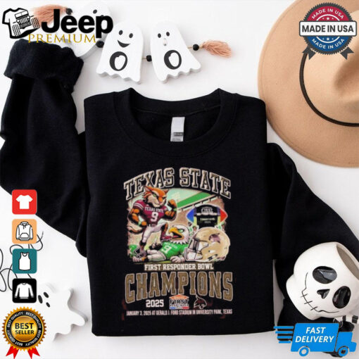 Texas State Bobcats Mascot First Responder Bowl Champions 2025 T Shirt