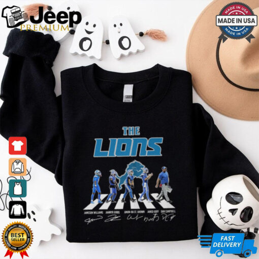 The Detroit Lions team Campbell Goff Gibb St Brown signatures shirt