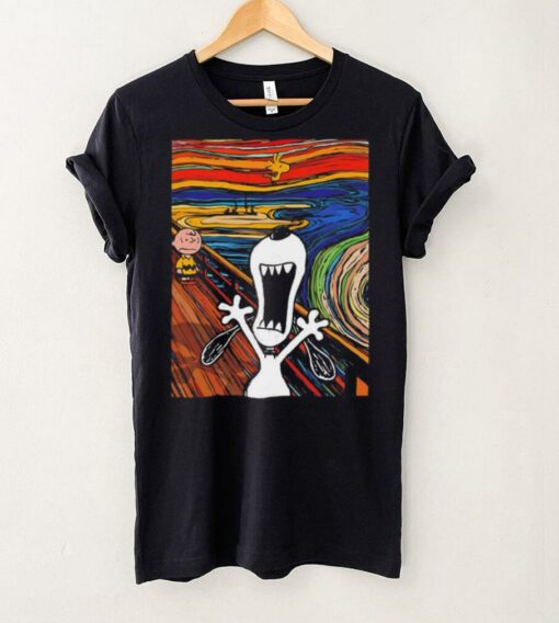 The Howl Snoopy Woodstock and Charlie Brown X Edvard Munch’s The Scream shirt