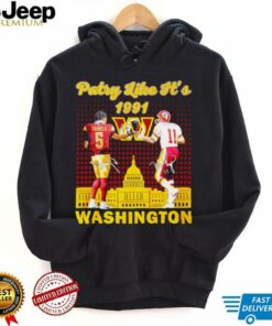 Washington Commanders Jayden Daniels and Carson Wentz party like it’s 1991 city skyline shirt