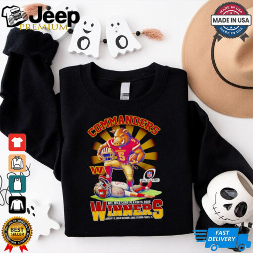 Washington Commanders NFC Wild Card Playoffs 2025 winners mascot shirt