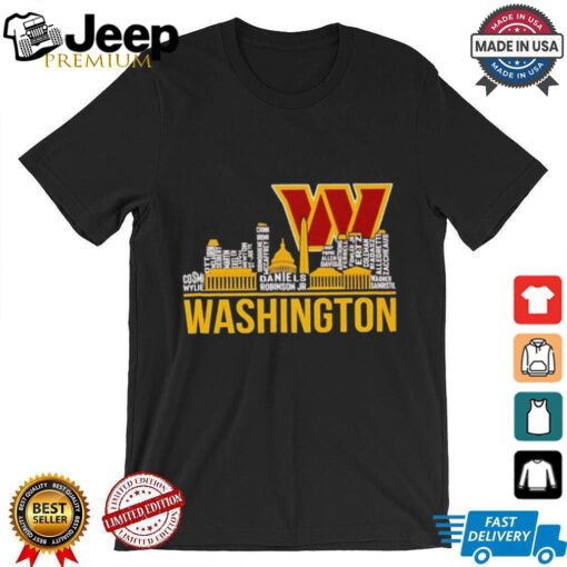 Washington Commanders Players Names City Skyline T Shirt
