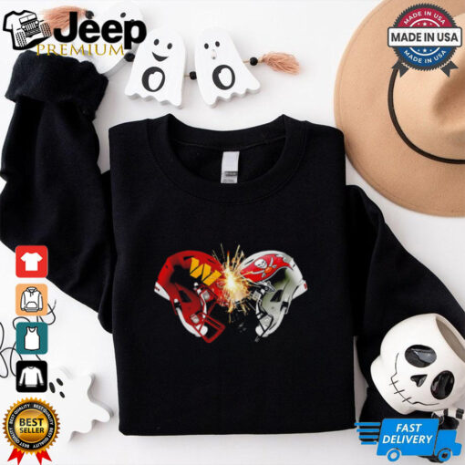 Washington Commanders and Tampa Bay Buccaneers helmet shirt
