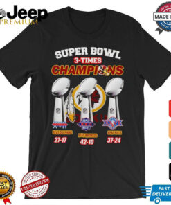 Washington Redskins Super Bowl 3 times Champions T Shirt
