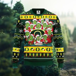 Christmas Gift NCAA Oregon Ducks Cute 12 Grinch Face Xmas Day Men And Women Ugly Christmas Sweater