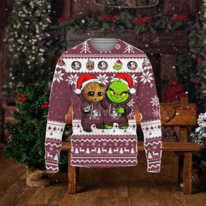 Florida State Seminoles Baby Groot And Grinch Best Friends Ugly Christmas Sweater