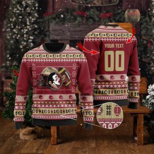 Florida State Seminoles Custom Name & Number Ugly Christmas Sweater