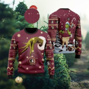Florida State Seminoles Grinch Candy Cane Ugly Christmas Sweater