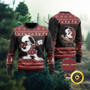 Florida State Seminoles Snoopy Dabbing Holiday Party Ugly Christmas Sweater