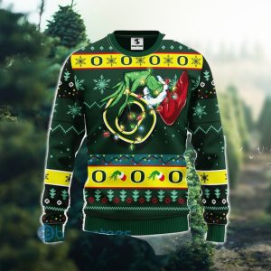For NCAA Fans Oregon Ducks Grinch Hand Funny Men And Women Christmas Gift 3D Ugly Christmas Sweater