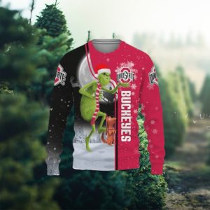 Funny Grinch For Christmas Holiday 2023 With Ohio State Buckeyes Ugly Sweater