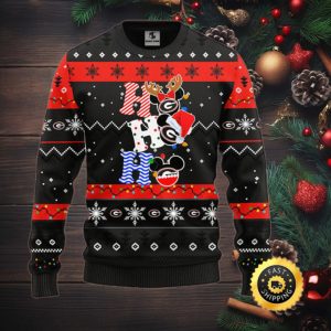 Georgia Bulldogs Hohoho Mickey Christmas Ugly Sweater