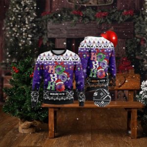 Kansas State Wildcats Ho Ho Ho 3D Print Christmas Wool Sweater, Ugly Sweater, Christmas Sweaters, Hoodie, Sweater