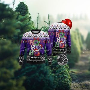 Kansas State Wildcats Ho Ho Ho 3D Print Christmas Wool Sweater, Ugly Sweater, Christmas Sweaters, Hoodie, Sweater