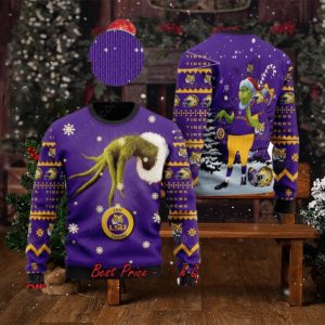 LSU Tigers Grinch Candy Cane Ugly Christmas Sweater