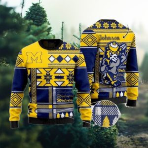 Michigan Wolverines Custome Name Football Christmas Ugly Sweater