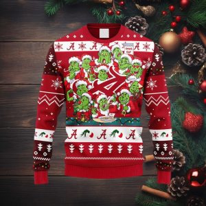 NCAA Christmas Alabama Crimson Tide 12 Grinch Xmas Day Christmas Ugly Sweater For Men Women