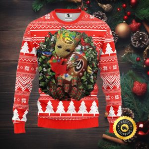 NFL Georgia Bulldogs Groot Hug Christmas Ugly Sweater