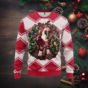 Ncaa Alabama Crimson Tide Pug Dog Ugly Christmas Sweater, All Over Print Sweatshirt, Ugly Sweater, Christmas Sweaters, Hoodie, Sweater