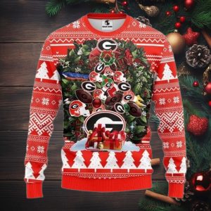 Ncaa Georgia Bulldogs Tree Christmas Ugly Christmas Sweater, All Over Print Sweatshirt, Ugly Sweater, Christmas Sweaters, Hoodie, Sweater