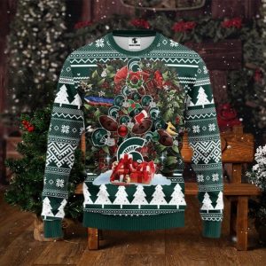 Ncaa Michigan State Spartans Tree Christmas Ugly Christmas Sweater, All Over Print Sweatshirt, Ugly Sweater, Christmas Sweaters, Hoodie, Sweater