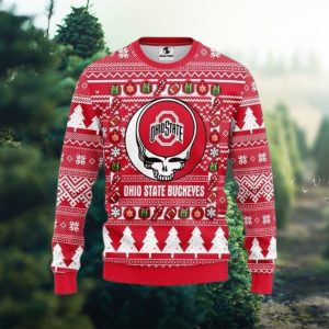 Ncaa Ohio State Buckeyes Grateful Dead Ugly Christmas Sweater, All Over Print Sweatshirt, Ugly Sweater, Christmas Sweaters, Hoodie, Sweater
