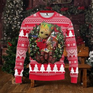 Ncaa Ohio State Buckeyes Groot Hug Ugly Christmas Sweater, All Over Print Sweatshirt, Ugly Sweater, Christmas Sweaters, Hoodie, Sweater