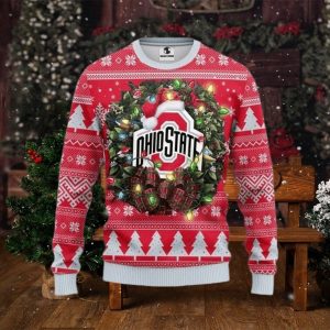 Ncaa Ohio State Buckeyes Logo Light Ugly Christmas Sweater, All Over Print Sweatshirt, Ugly Sweater, Christmas Sweaters, Hoodie, Sweater