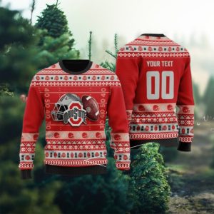 Ohio State Buckeyes Custom Name & Number Personalized Ugly Christmas Sweater, Ugly Sweater, Christmas Sweaters, Hoodie, Sweatshirt, Sweater