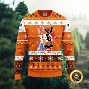 Texas Longhorns Hohoho Mickey Christmas Ugly Sweater